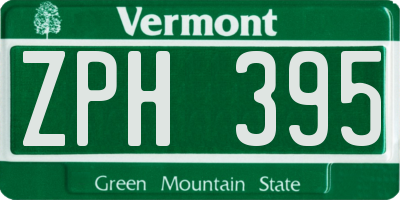 VT license plate ZPH395