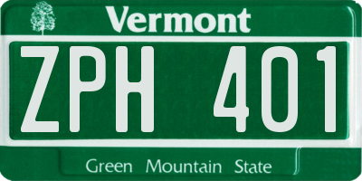 VT license plate ZPH401