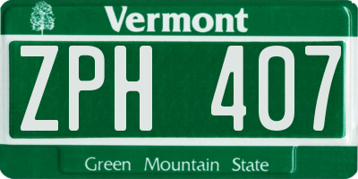 VT license plate ZPH407