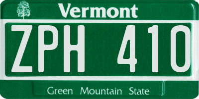 VT license plate ZPH410
