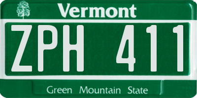 VT license plate ZPH411
