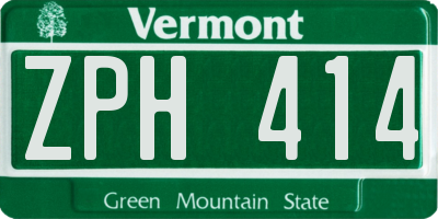VT license plate ZPH414