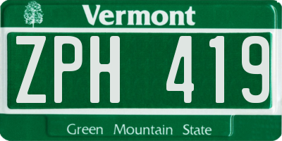 VT license plate ZPH419
