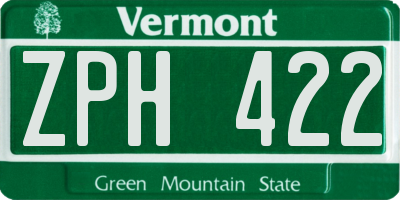 VT license plate ZPH422
