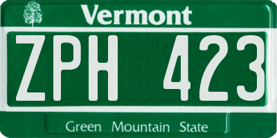 VT license plate ZPH423