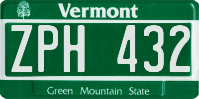 VT license plate ZPH432