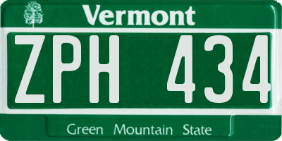 VT license plate ZPH434