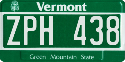 VT license plate ZPH438
