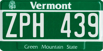 VT license plate ZPH439
