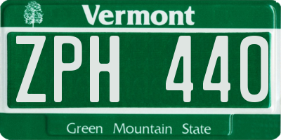 VT license plate ZPH440