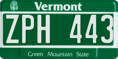 VT license plate ZPH443
