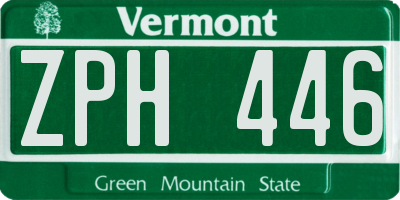 VT license plate ZPH446