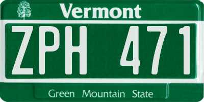 VT license plate ZPH471