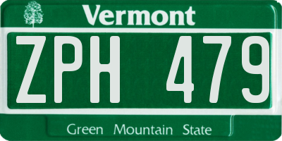 VT license plate ZPH479