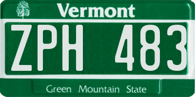 VT license plate ZPH483
