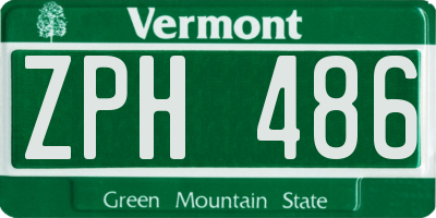 VT license plate ZPH486