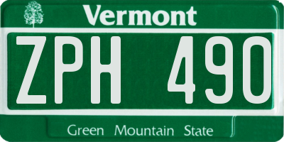 VT license plate ZPH490