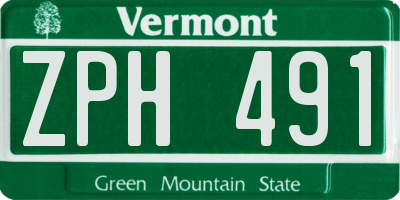 VT license plate ZPH491