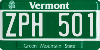 VT license plate ZPH501