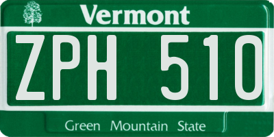VT license plate ZPH510