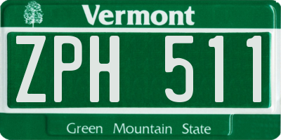 VT license plate ZPH511