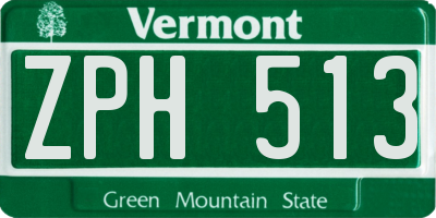 VT license plate ZPH513
