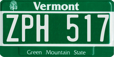 VT license plate ZPH517