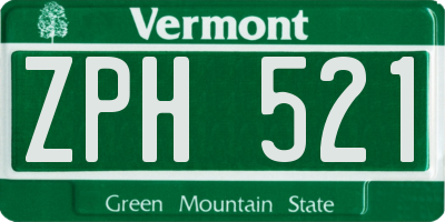 VT license plate ZPH521