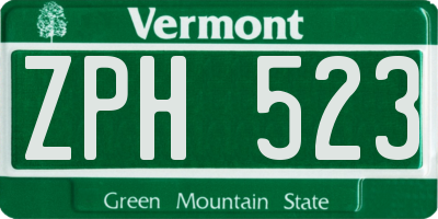 VT license plate ZPH523