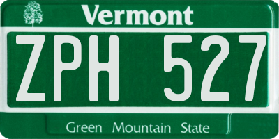 VT license plate ZPH527