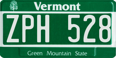 VT license plate ZPH528