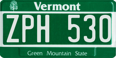 VT license plate ZPH530