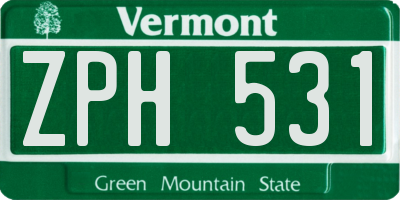 VT license plate ZPH531