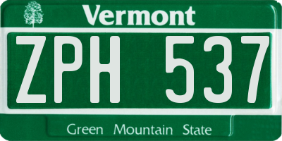 VT license plate ZPH537