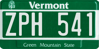 VT license plate ZPH541