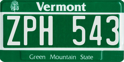 VT license plate ZPH543