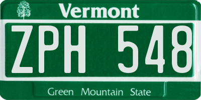 VT license plate ZPH548