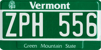 VT license plate ZPH556