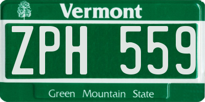 VT license plate ZPH559