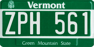 VT license plate ZPH561