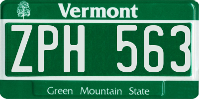 VT license plate ZPH563