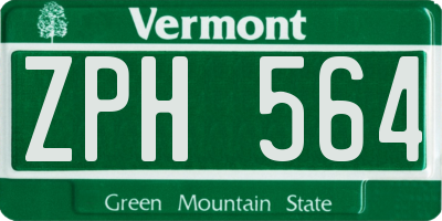 VT license plate ZPH564