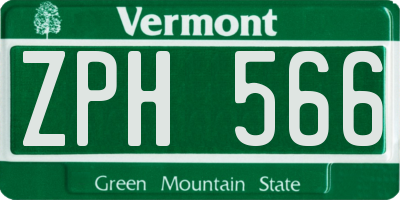 VT license plate ZPH566