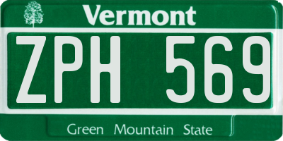 VT license plate ZPH569