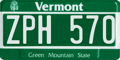 VT license plate ZPH570