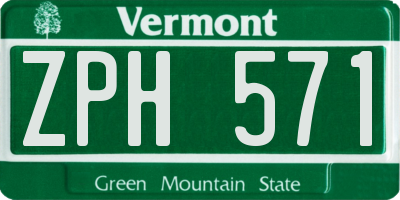 VT license plate ZPH571
