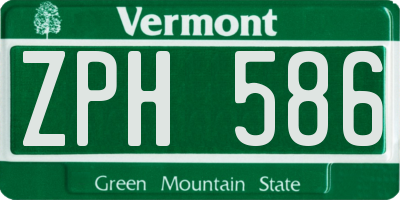 VT license plate ZPH586