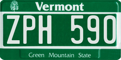 VT license plate ZPH590