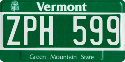 VT license plate ZPH599