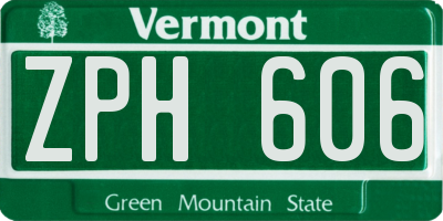 VT license plate ZPH606